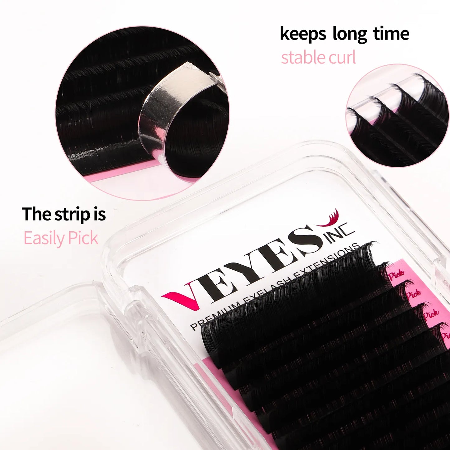 Veyes Inc Individual Eyelash Extensions Faux Mink Matte Lashes 8-20mm.