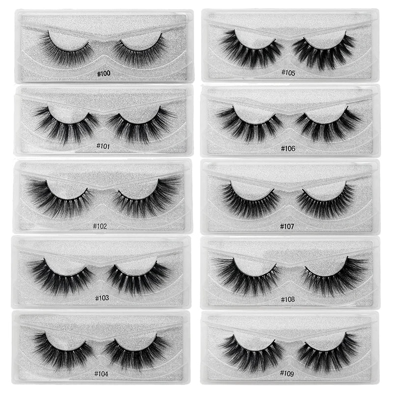 Wholesale 10/40/50/100Pairs Eyelashes 3D Mink Lashes Handmade Fluffy.