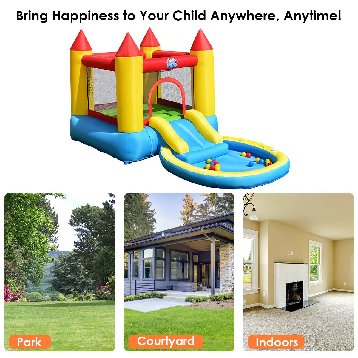 Inflatable Bounce House Kids Slide Jumping Castle.