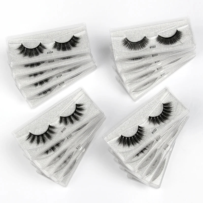 Wholesale 10/40/50/100Pairs Eyelashes 3D Mink Lashes Handmade Fluffy.