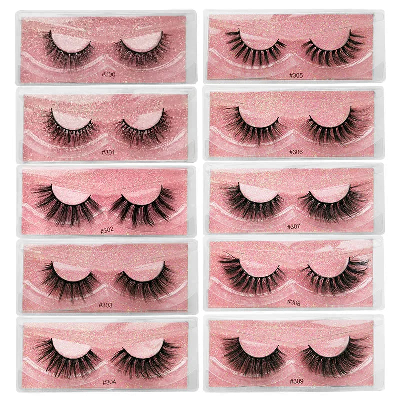 Wholesale 10/40/50/100Pairs Eyelashes 3D Mink Lashes Handmade Fluffy.