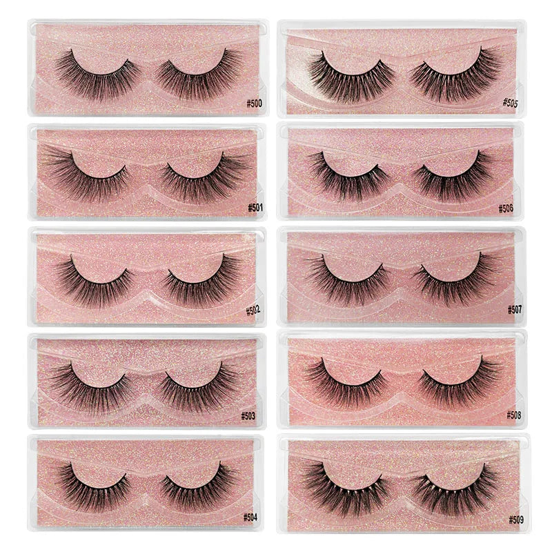 Wholesale 10/40/50/100Pairs Eyelashes 3D Mink Lashes Handmade Fluffy.