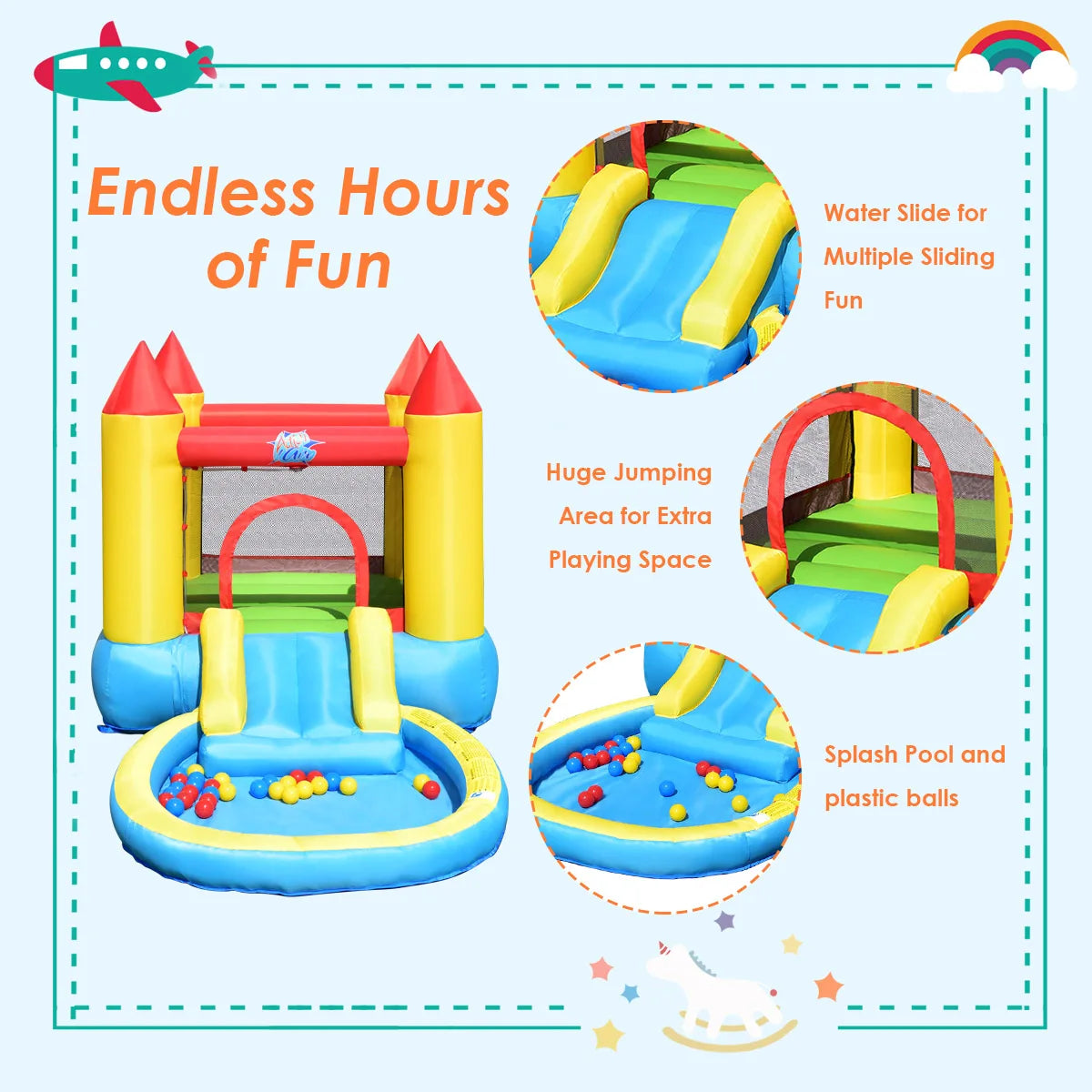 Inflatable Bounce House Kids Slide Jumping Castle.