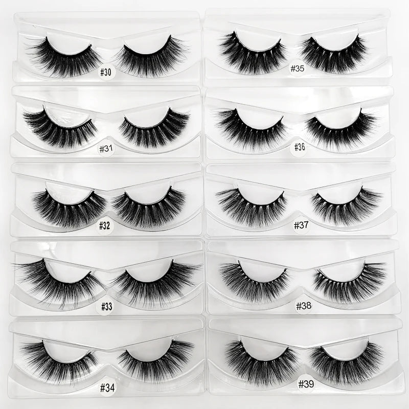 Wholesale 10/40/50/100Pairs Eyelashes 3D Mink Lashes Handmade Fluffy.