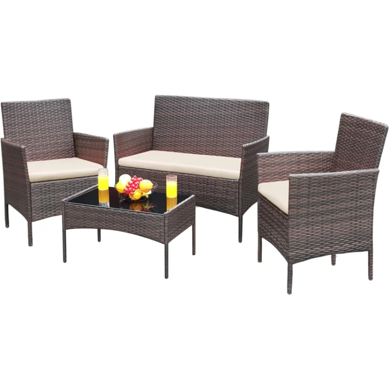 Greesum Patio Furniture 4 Pieces Conversation Sets.