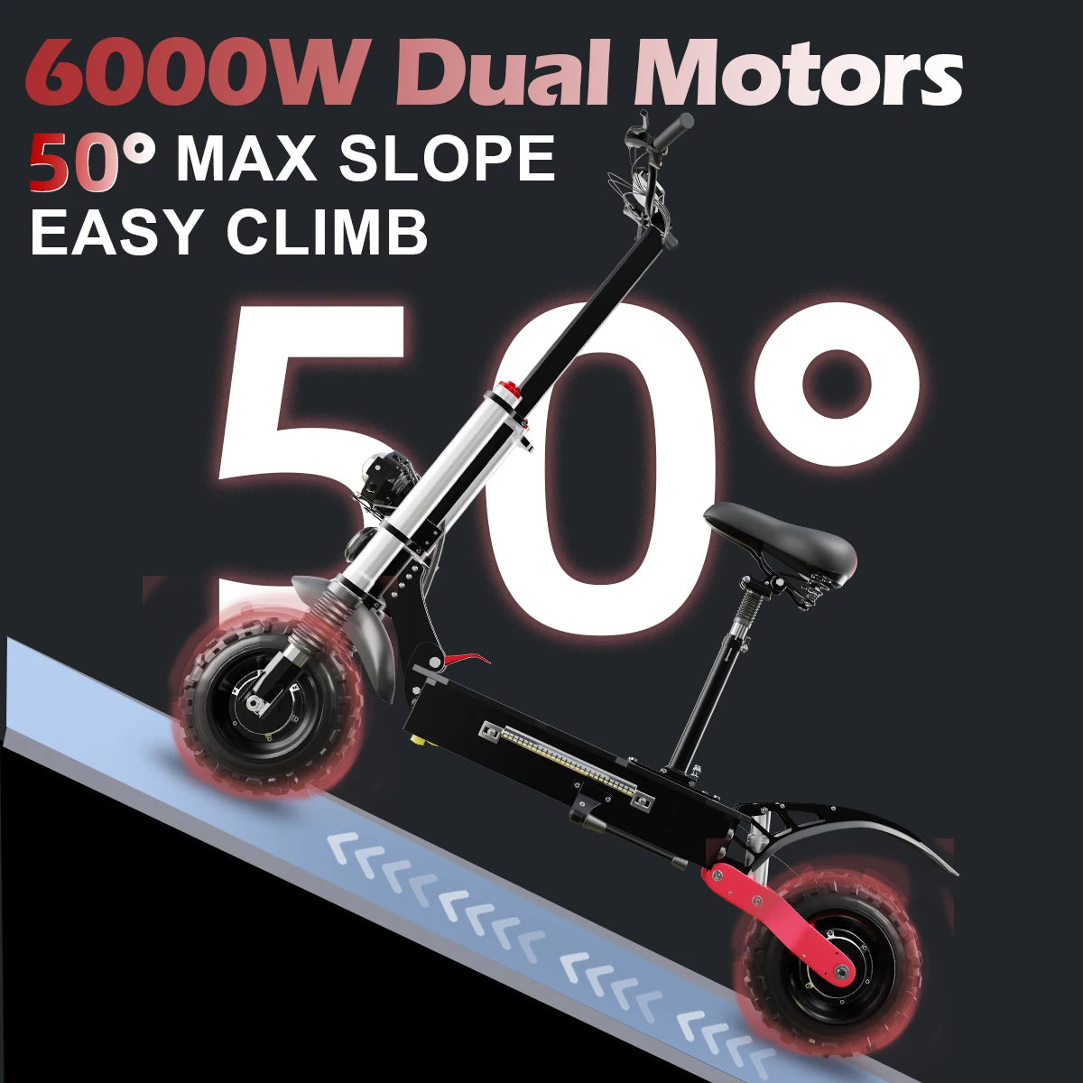 72V 6000W Dual Drive Electric Scooter 85km/h Fast.