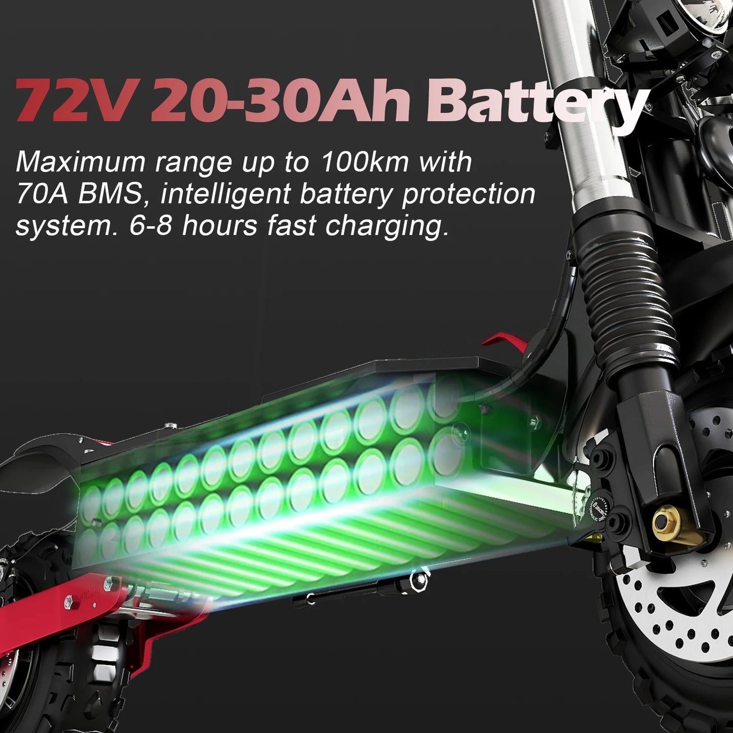 72V 6000W Dual Drive Electric Scooter 85km/h Fast.