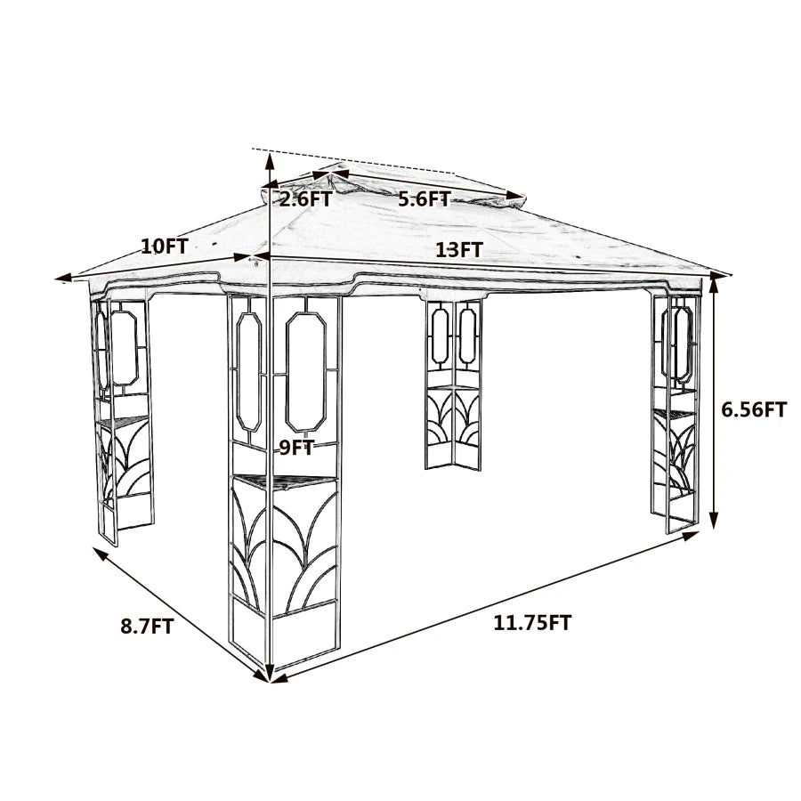 13x10 Outdoor Patio Gazebo Canopy Tent.