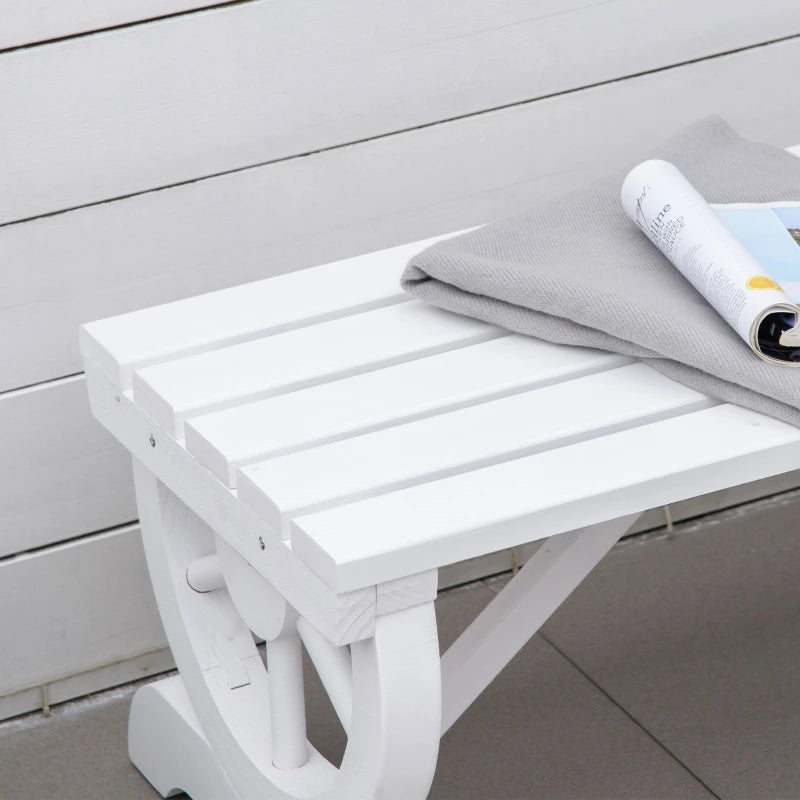 White 2-Person Garden Bench