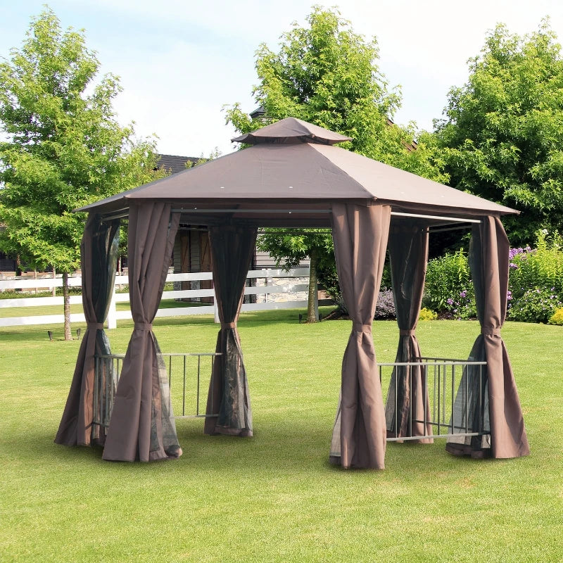 13' x 13'Patio Gazebo,Double Roof Hexagon.