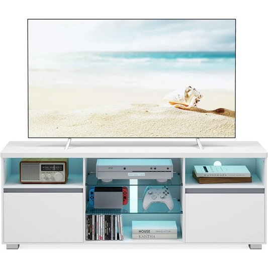 VASAGLE TV Stand with LED Lights for TVs up to 70 Inchs.