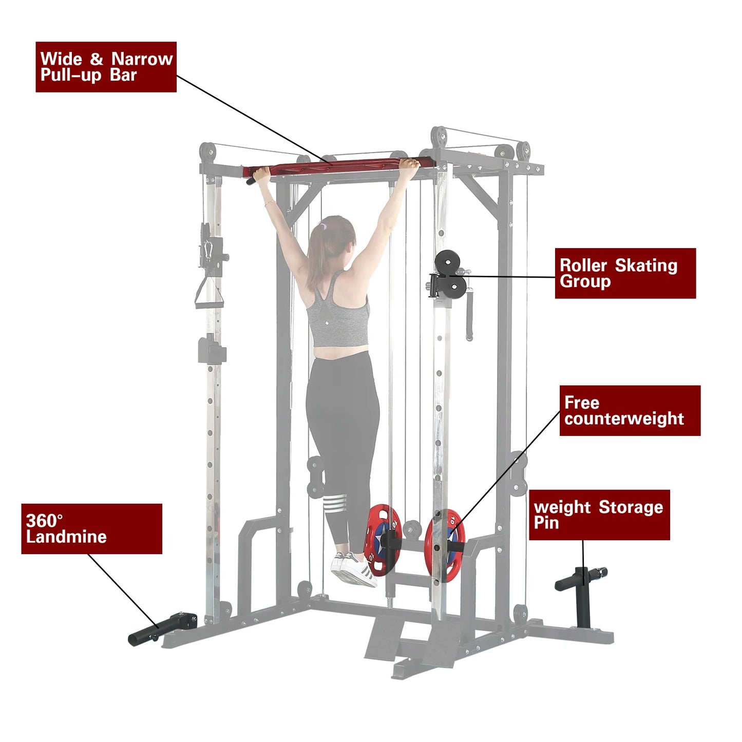 Power cage with LAT PullDown and Weight Storage Rack