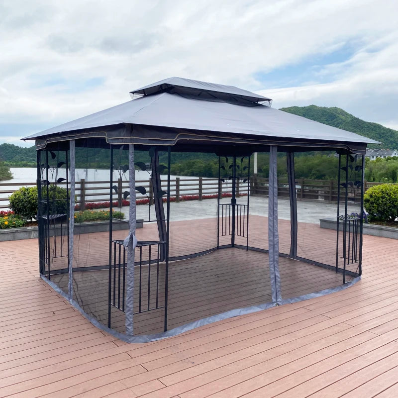 Gray13x10 Outdoor Patio Gazebo Canopy.