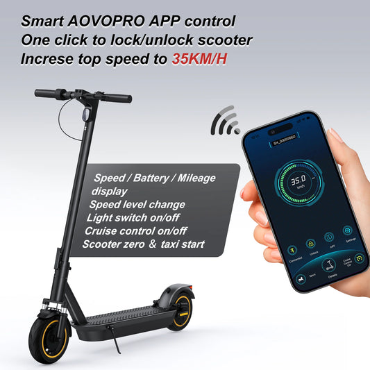 AOVOPRO New ESMAX Electric Scooter 500W 40km/h Adult APP.