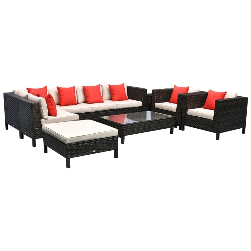 9 Piece Rattan Wicker Outdoor Patio Furniture Sectional.