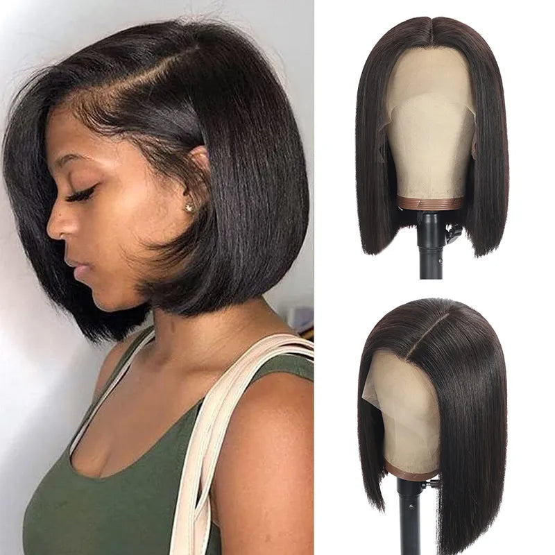 Frontal Lace Hair Wig Glueless 13x4 Bob Hd Wigs Brazilian Human Hair.