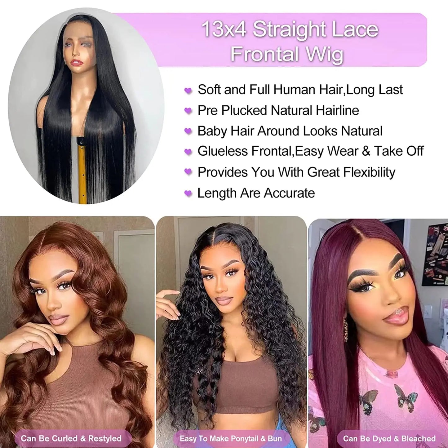 Straight Lace Front Wigs 13x4 13x6 HD