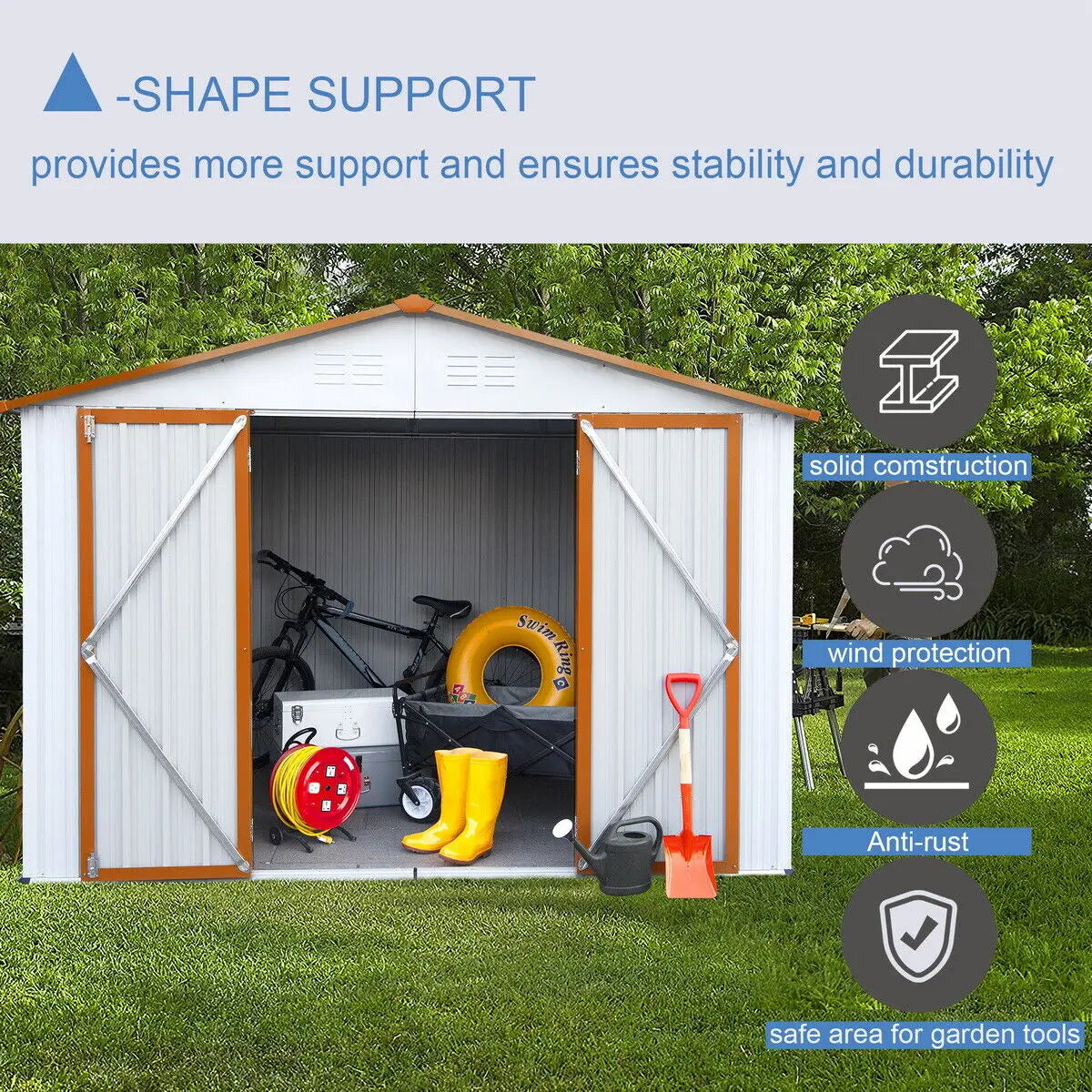 Outdoor Heavy Duty Metal Storage Shed.