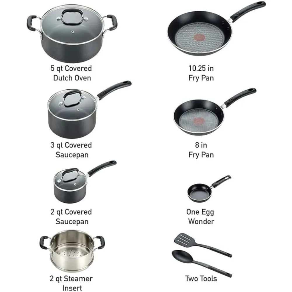 T-fal Experience Nonstick Cookware Set 12 Piece Induction Oven.