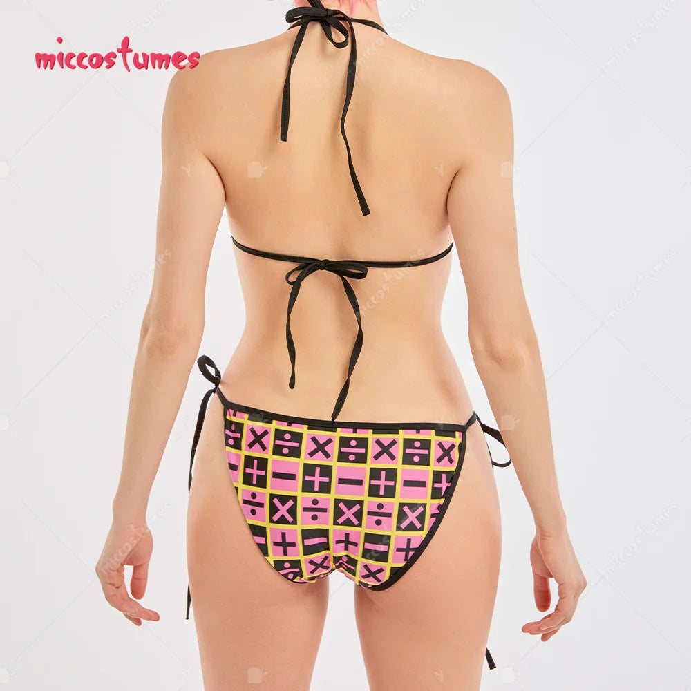 Women's Bathing Bikini Set Number Sign Prints.