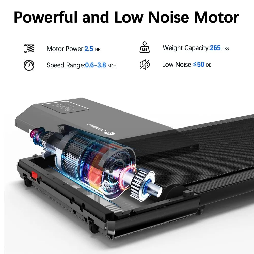 Walking Pad 2 in 1 Under Desk Treadmill, 2.5HP Low Noise Re