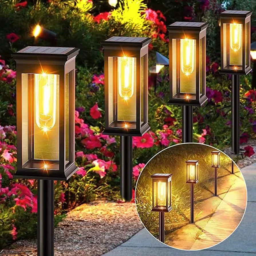 4Pcs Solar Pathway Lights IP65 Waterproof.