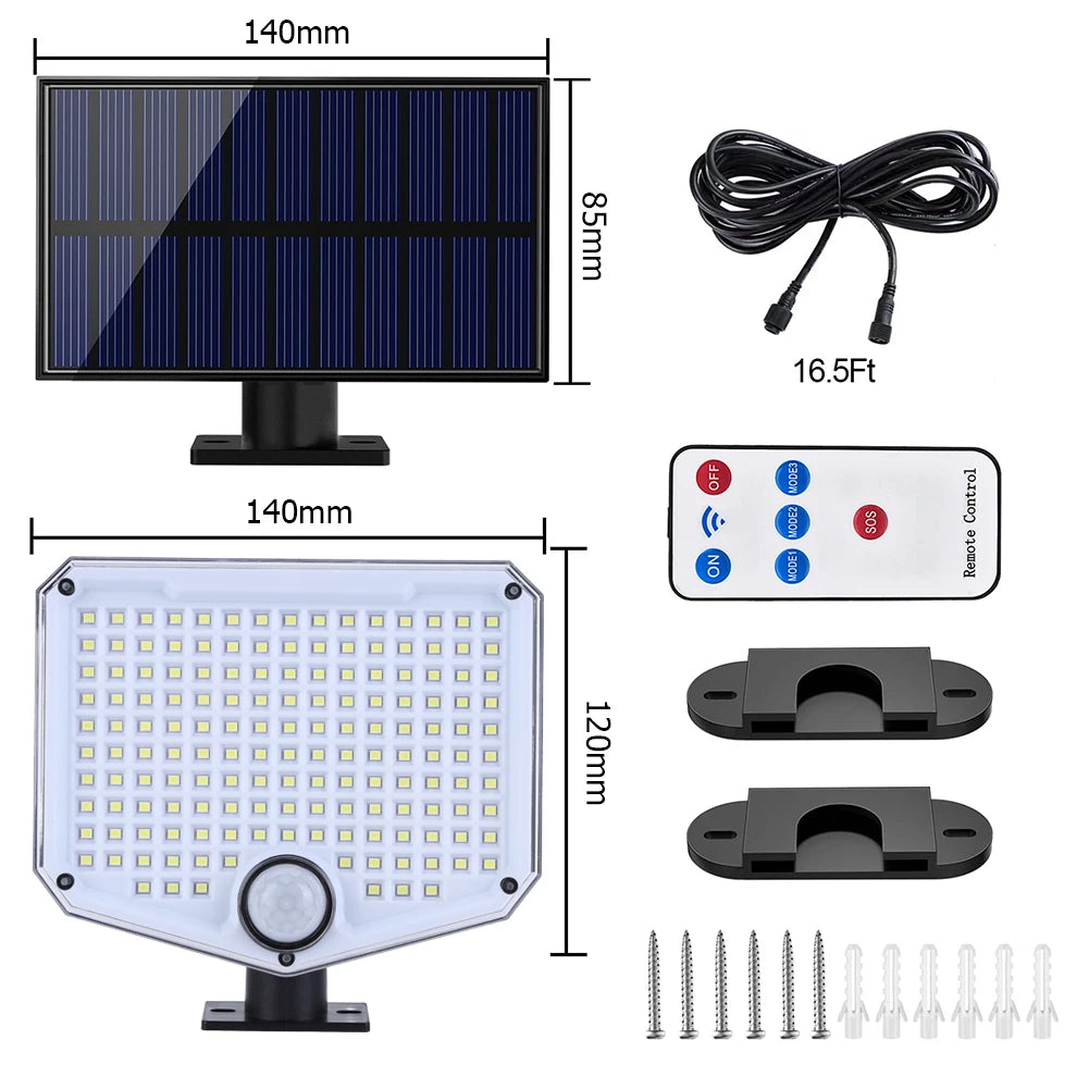 153LED Super Bright Solar Light Outdoor Motion Sensor.