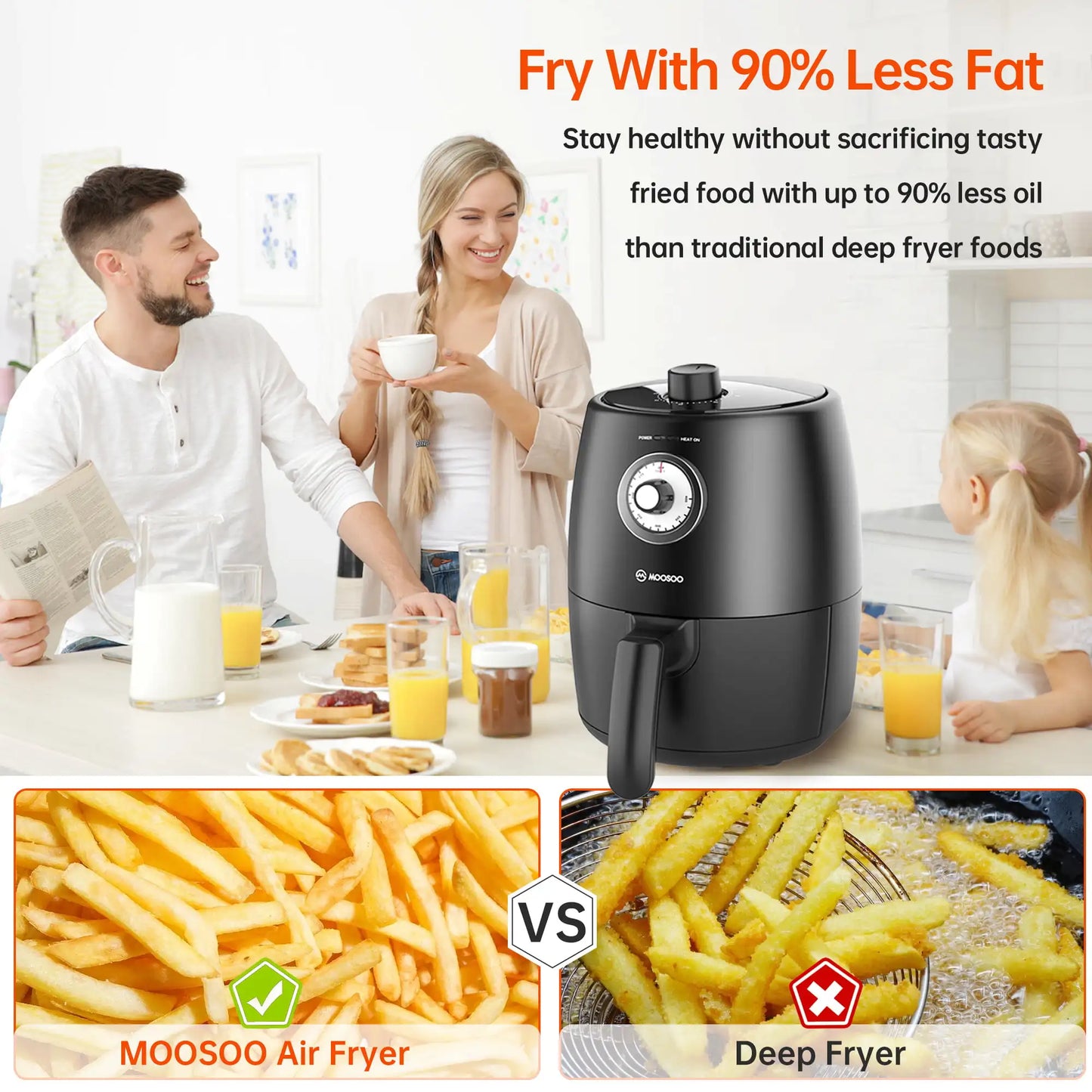 Mini Small Air Fryer, Compact 2 Quart Air Fryer & 50pcs Paper Liner