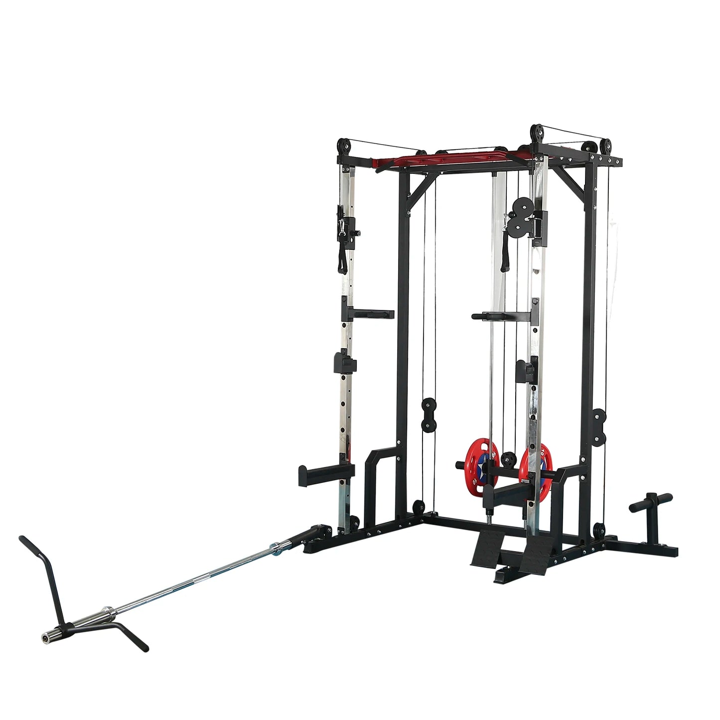 Power cage with LAT PullDown and Weight Storage Rack