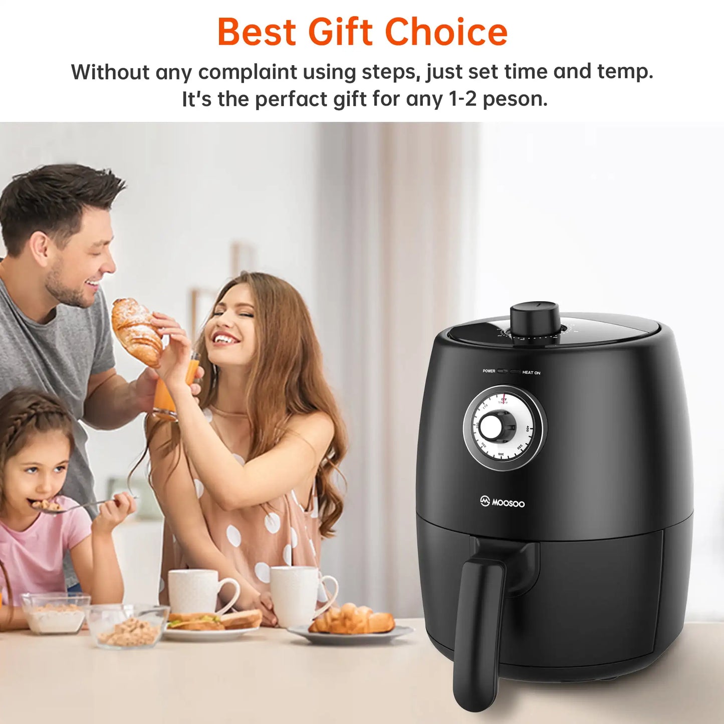 Mini Small Air Fryer, Compact 2 Quart Air Fryer & 50pcs Paper Liner