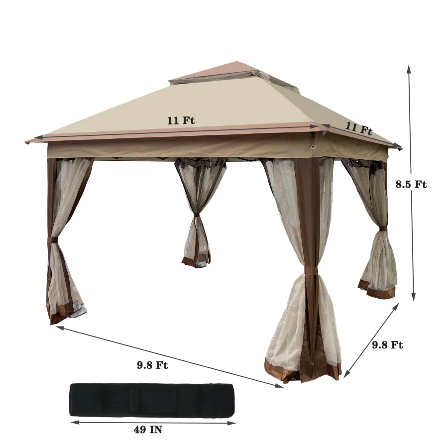 Outdoor 11x 11Ft Pop Up Gazebo Canopy.