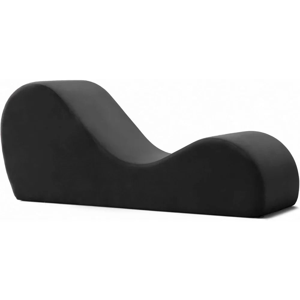 Sleek Chaise Lounge for, 60D x 18W x 26H Inch, Blac