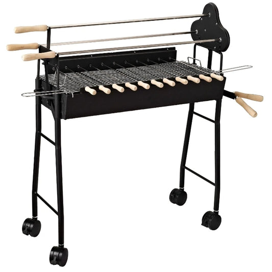 35" Charcoal BBQ Grill and Smoker Combo.