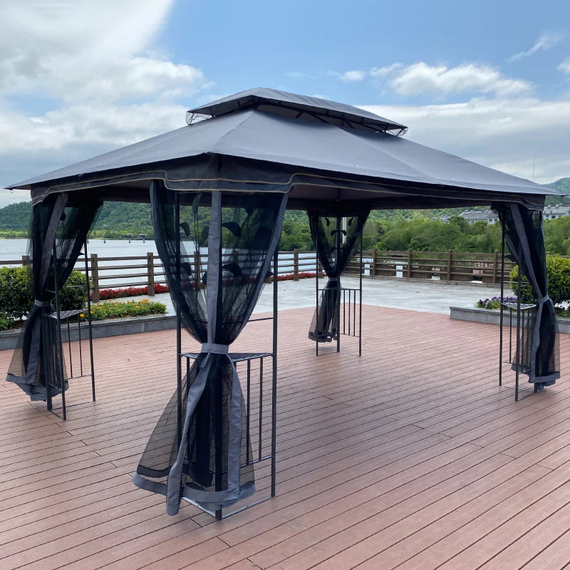 Gray13x10 Outdoor Patio Gazebo Canopy.