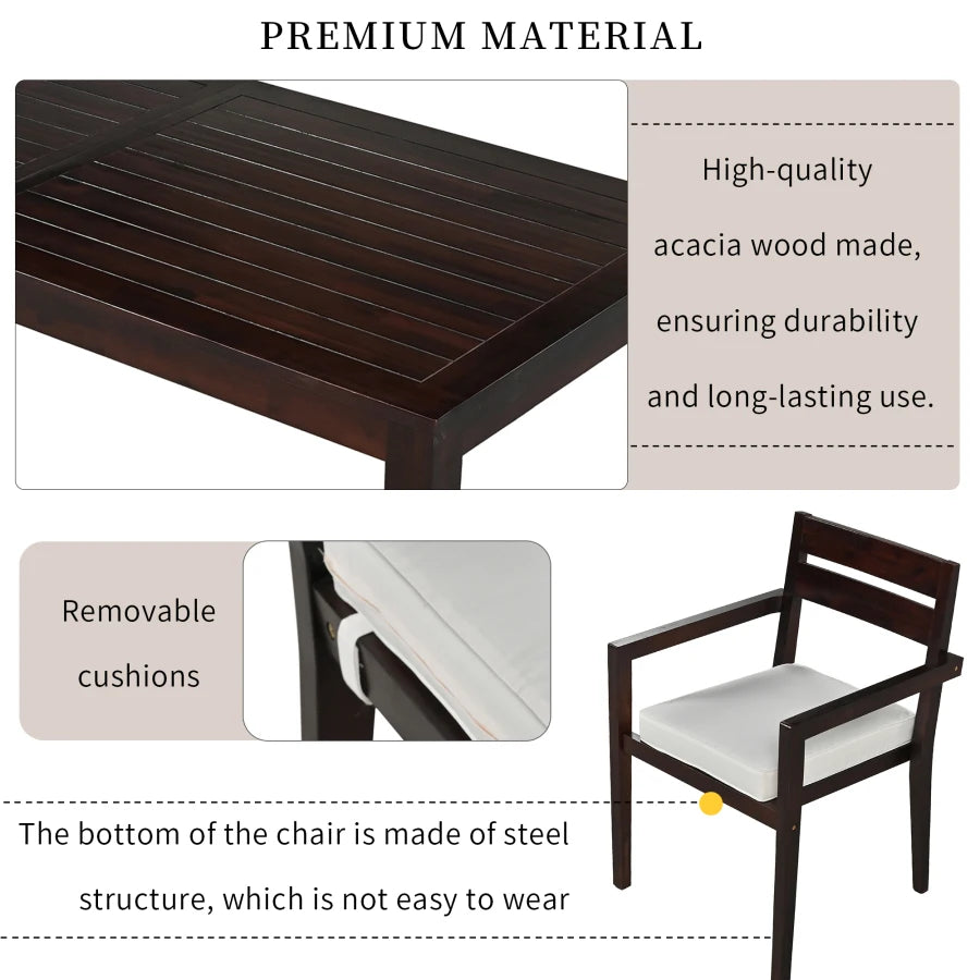 Modern And Stylish Design Acacia Wood Dining Table.