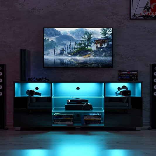 Modern LED TV Stand Media Console Table Entertainment Center.