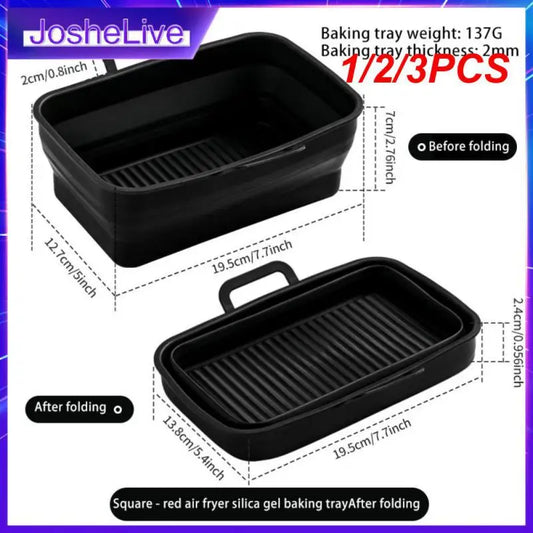 1/2/3PCS Collapsible Air Fryer for Ninja Silicone Pot.