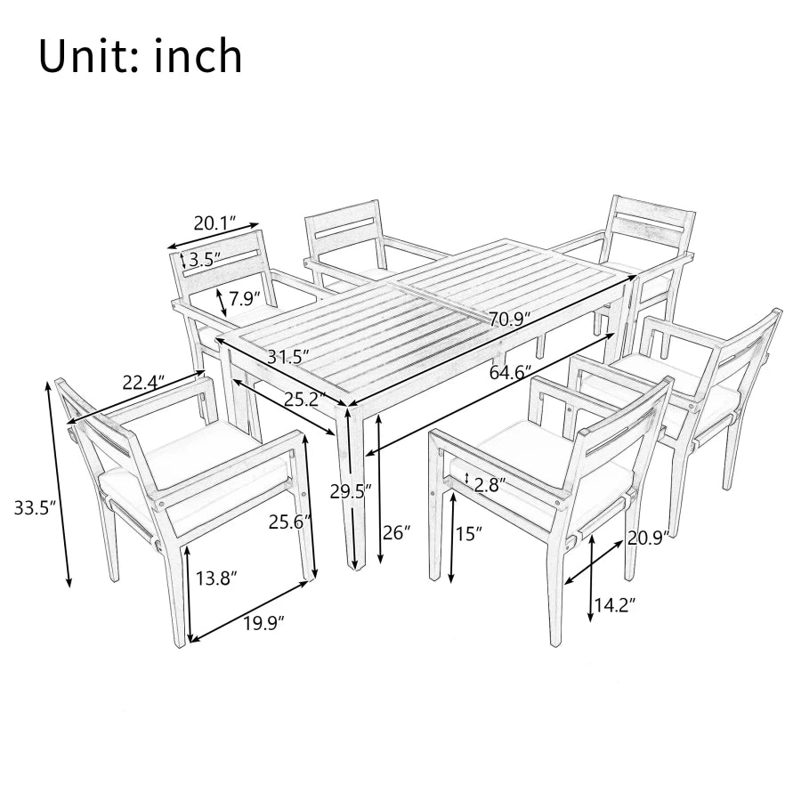 Modern And Stylish Design Acacia Wood Dining Table.