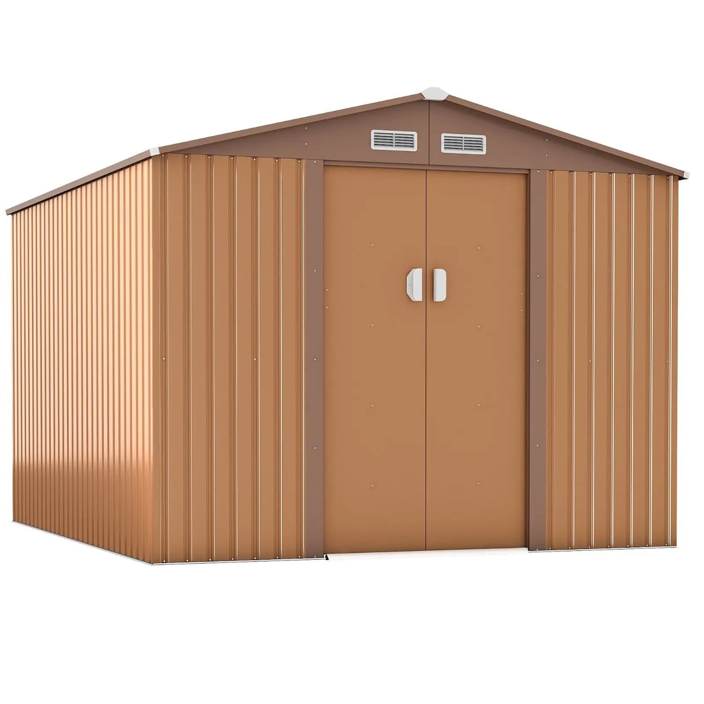 10.5 'x 9' outdoor large backyard garden steel tool storage shed.