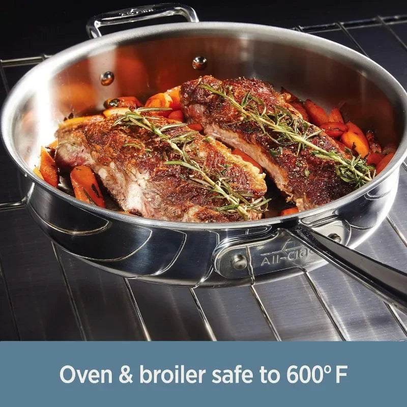 Induction Oven Broiler Safe 600F Pots and Pans Silverr.