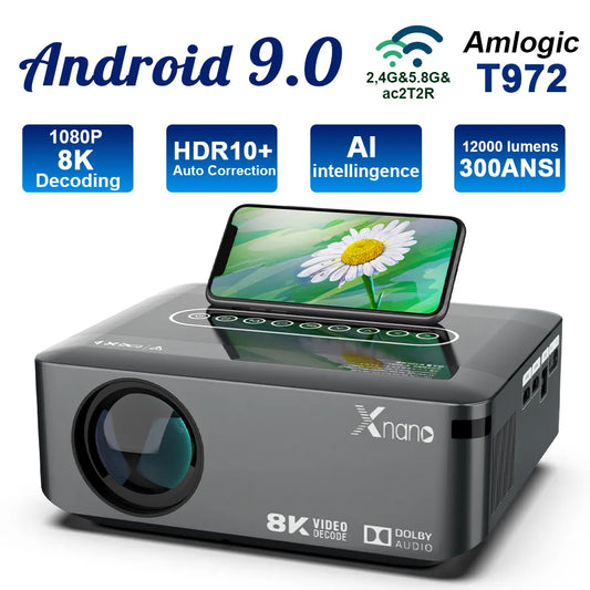 Transpeed Projector 4K 1080P 8K video 300ANSI LED Android.