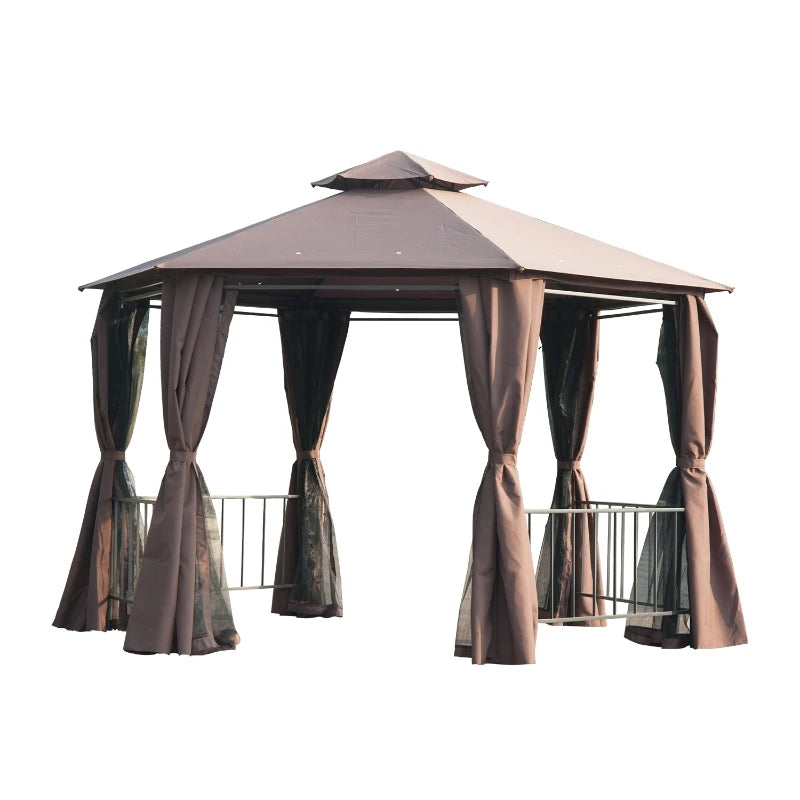 13' x 13'Patio Gazebo,Double Roof Hexagon.