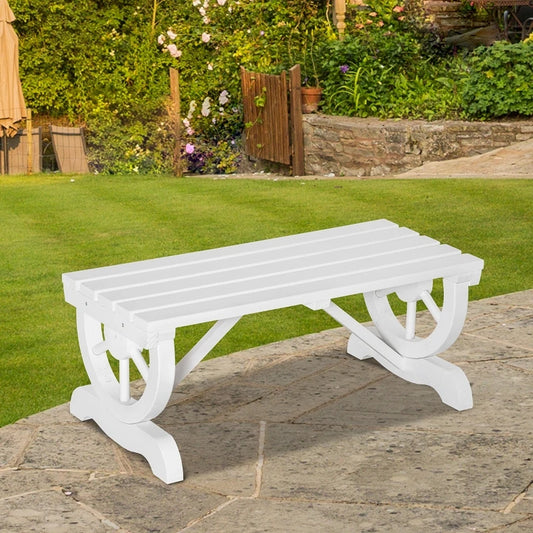 White 2-Person Garden Bench