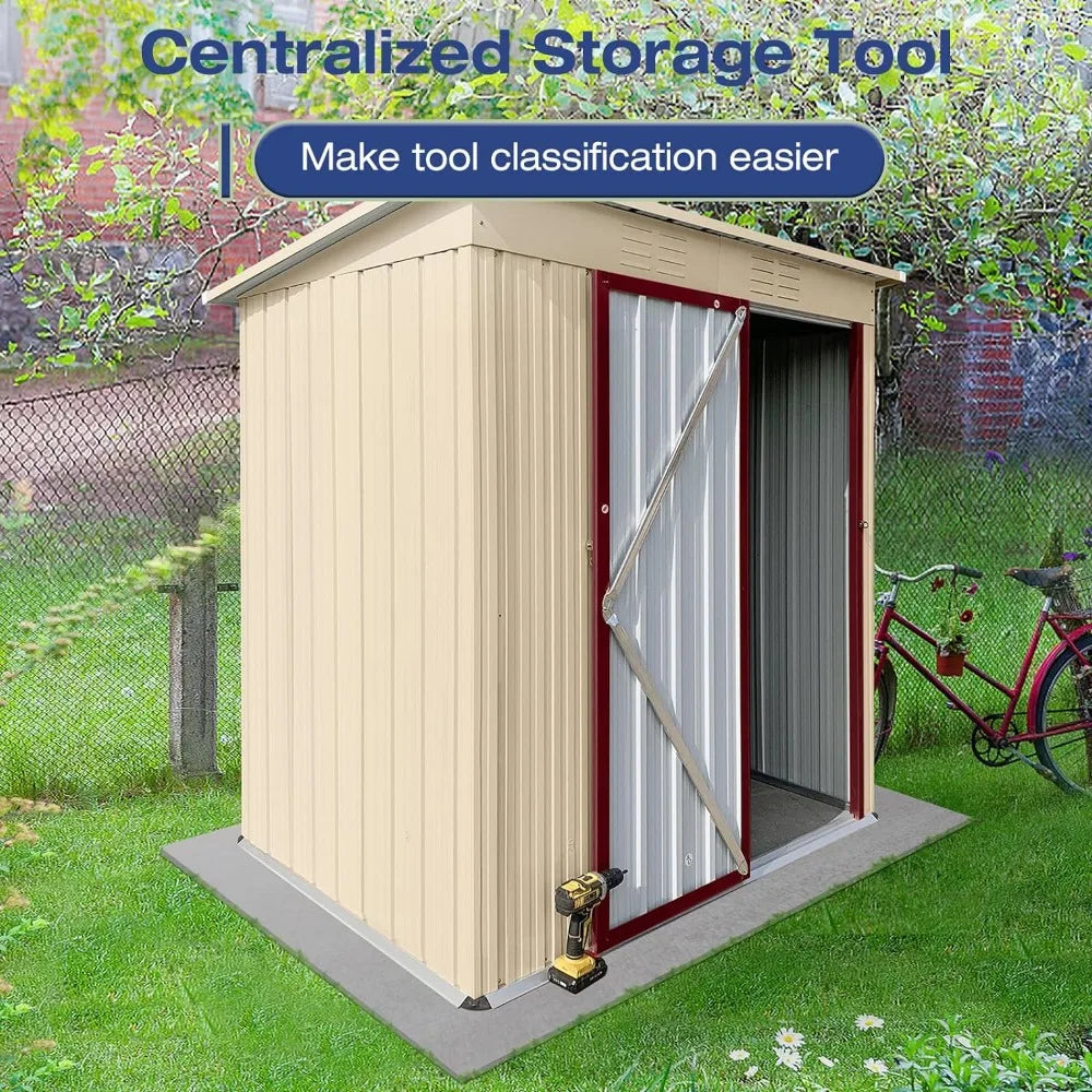 63.5'' × 33.8'' Metal Outdoor Storage Shed.