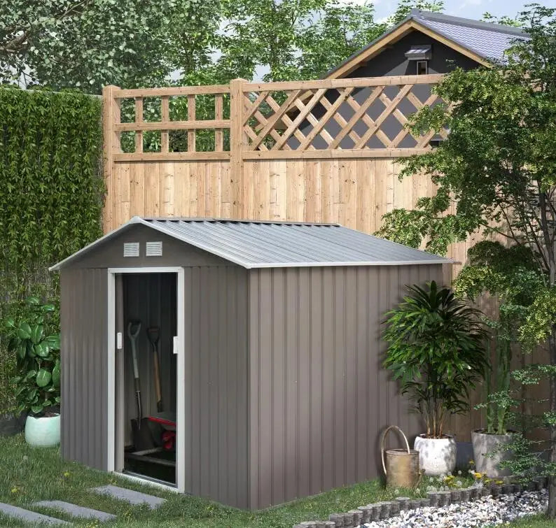 9' x 6' Metal Storage Shed Garden Tool House.