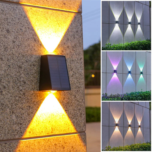 1/2/4/8pcs Solar Wall Light Up And Down.