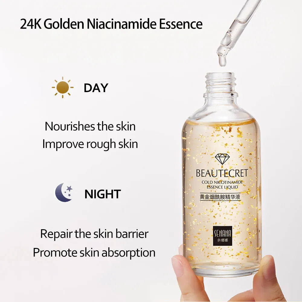 Skin Care Set 24K Gold Nicotinamide Face Essence Eye Cream.