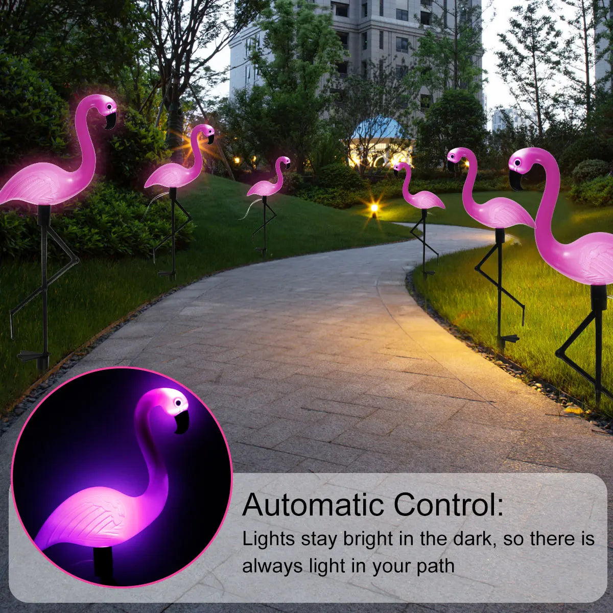 3PCS Flamingo Solar Light Waterproof LED.