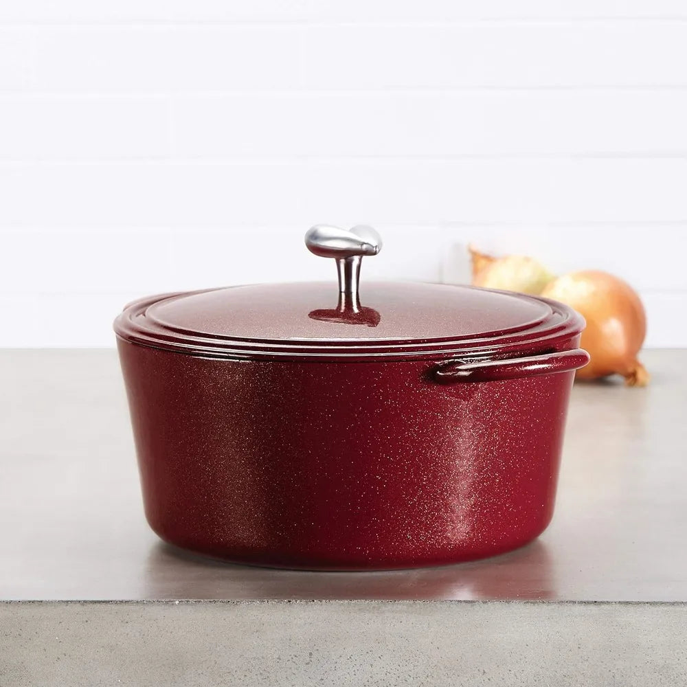 Enameled Cast Iron Braiser With Lid Casserole Dish.