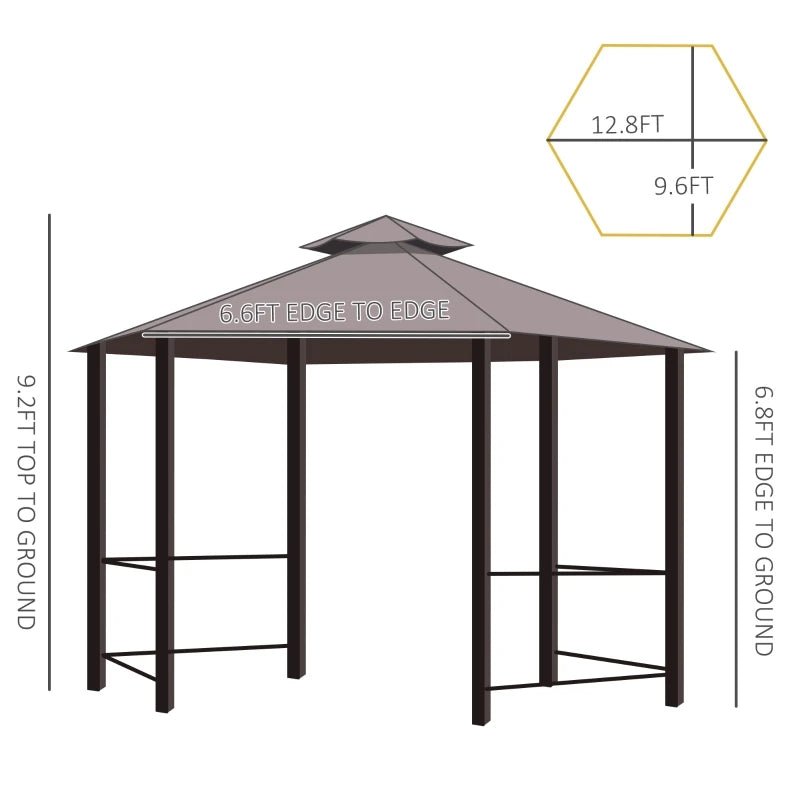 13' x 13'Patio Gazebo,Double Roof Hexagon.